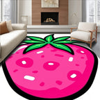 Sweet Pink Strawberry Sprinkle Fruit Rug