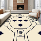Nautical Navy Diamond Geometric Arrangement Rug