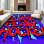 Bold Red Dripping Word Vertical Rug