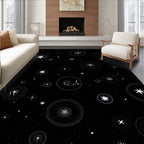 Black And White Celestial Starburst Rug