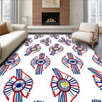 Red Blue White Award Ribbons Rug