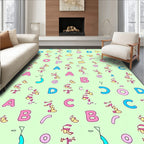 Playful Alphabet Pastel Grid Rug