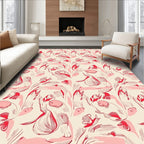 Crimson and Pink Organic Swirl Rug