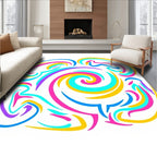 Vibrant Swirl Rainbow Abstract Art Rug