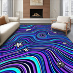 Vibrant Purple Blue Swirl Starfish Rug