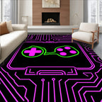 Neon Pink Circuit Board Controller Rug