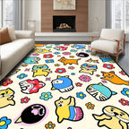 Cute Kawaii Animals Floral Explosion Rug