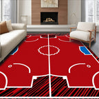 Bright Red Cobalt Courtside Appeal Rug
