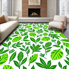 Vibrant Lime Green Leafy Branches Rug