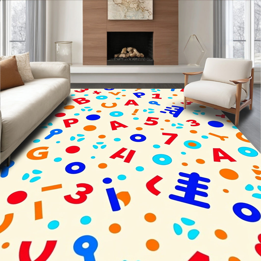 Playful Alphabet Number Scatter Rug