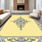 Golden Yellow Ornate Filigree Scroll Rug