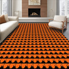 Orange Black Bat Silhouette Repeat Rug