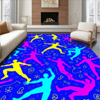 Vibrant Electric Pose Figures Rug