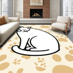 Simple Cat Paw Print Background Rug