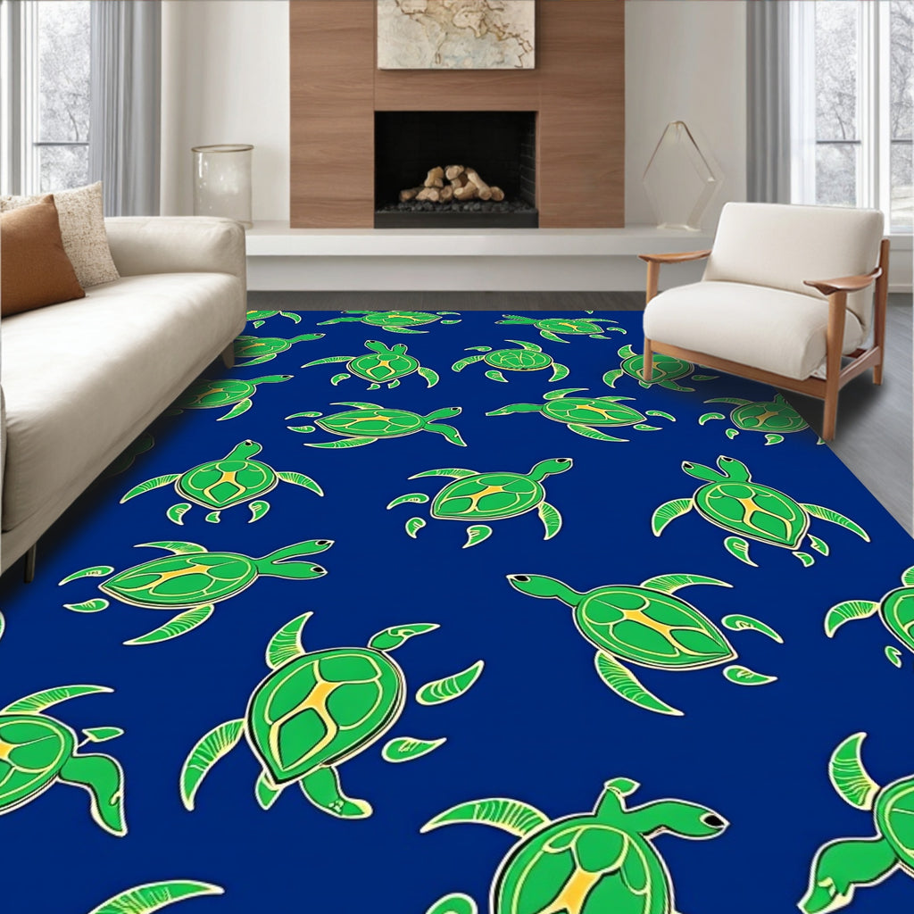Green Sea Turtle Aquatic Voyage Rug