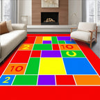 Bold Abstract Geometric Color Block Rug