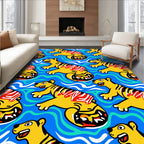 Yellow Tiger Waves Repeating Pattern Rug