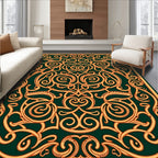 Emerald Green Ornate Swirls Rug