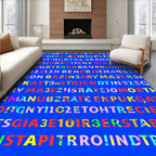 Vibrant Multicolored Alphabet Collage Rug