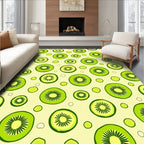 Green Kiwi Slices Repeating Pattern Rug