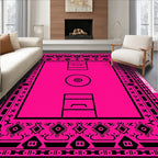 Vibrant Hot Pink Geometric Contemporary Rug