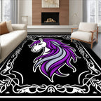Majestic Purple Gray Horse Portrait Rug