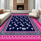Vibrant Pink Star And Goblet Rug
