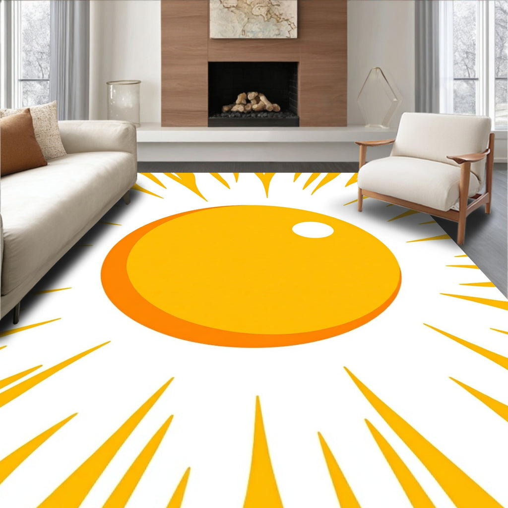 Radiant Sun Burst Yellow Rug