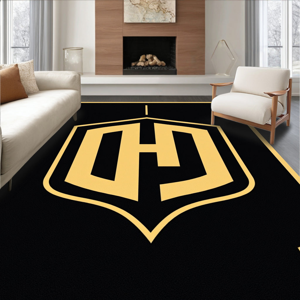 Modern Gold Shield EmblemRug Rug
