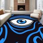 Bold Blue Eyelash Eye Swirl Rug