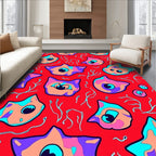 Whimsical Whimsical Bright Cat Faces Rug