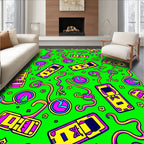 Psychedelic Yellow Pink Pop Art Rug