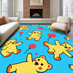Playful Yellow Teddy Bears Red Balloons Rug