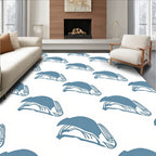 Blue Ski Lift Silhouette Repeat Rug