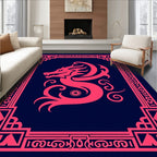 Crimson Dragon In Frame Rug