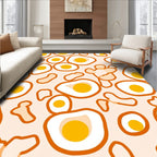 Sunny Side Up Abstract Orange Rounds Rug