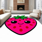Cute Pink Strawberry Face Rug