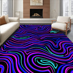 Aqua Car Black Pink Blue Swirls Rug