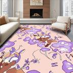 Whimsical Lavender Amorphous Creature Bloom Rug