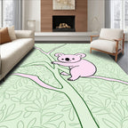 Pink Koala On Branch Leafy Cover Rug