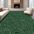 Deep Forest Curving Line Abstract Rug