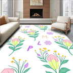 Pastel Floral Alphabet Garden Rug