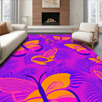 Vibrant Butterfly Foliage Abstraction Rug