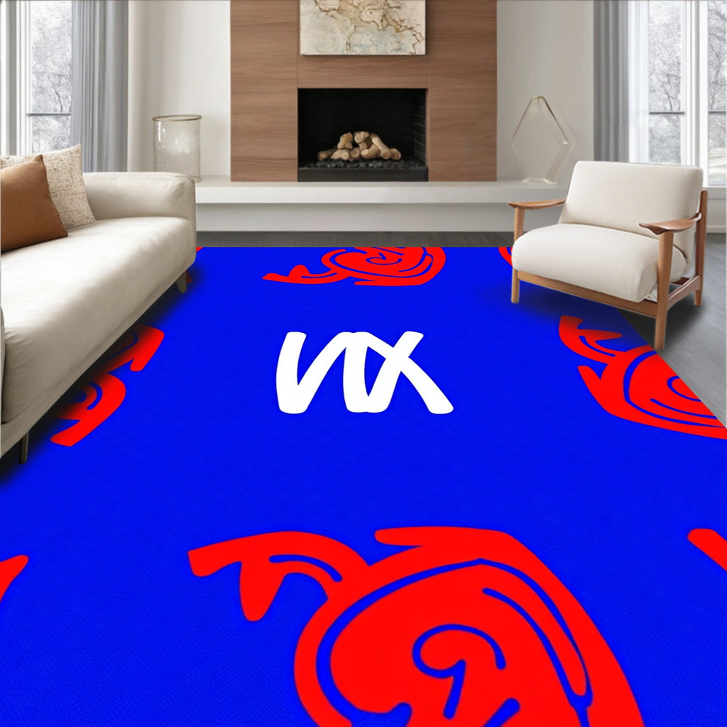 Bold Scarlet Abstract swirls Rug