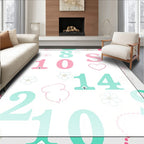 Pastel Numbers and Floral Accents Rug