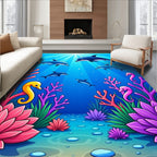 Oceanic Dolphins and Coral Reef Rug