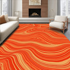 Warm Orange Swirling Agate Surface Rug