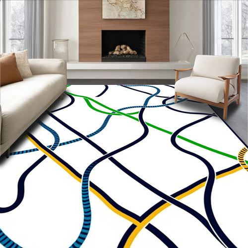 Abstract Intertwined Lines Rug
