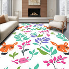 Whimsical Fox Foliage Garden Rug