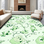 Light Green Organic Abstract Figures Rug